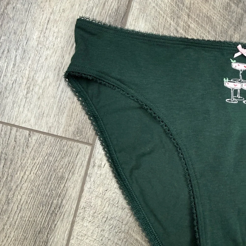 VS Dark Green Cocktail Bikini Underwear‎